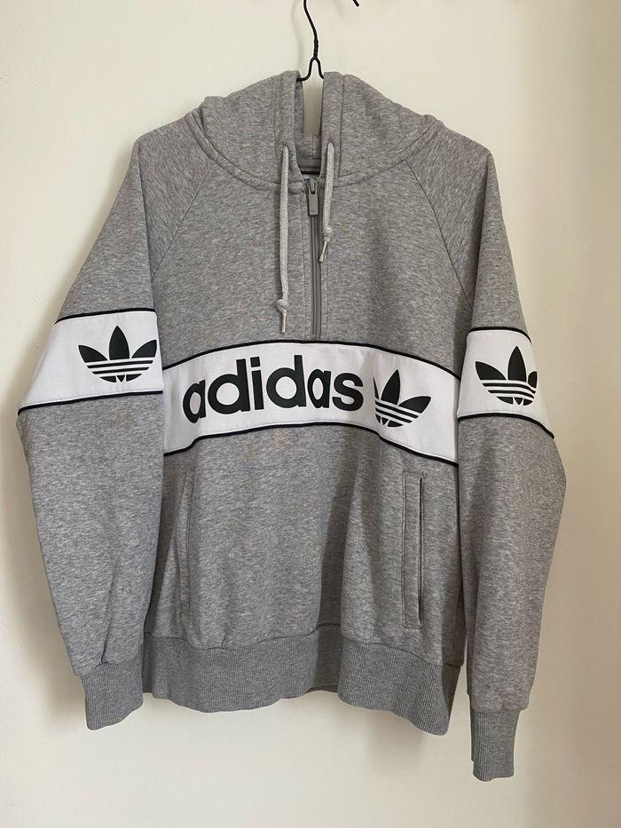 Pull gris en coton femme adidas originals - photo numéro 2