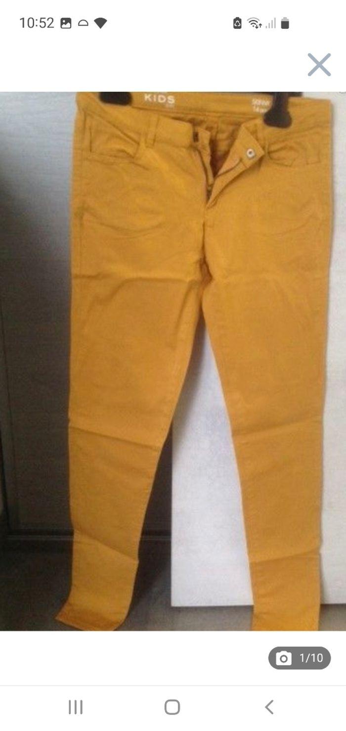 Pantalon slim / skinny moutarde 14 ans Monoprix Kids - photo numéro 2