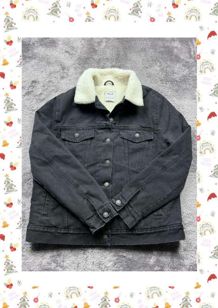 👕 Veste en jean avec doublure chaude Vintage Noir Taille L 👕 - photo numéro 1