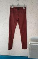 Jean enduit slim bordeaux Kaporal taille 34