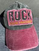 Casquette de Baseball Rock Coton Rouge/Gris effet usé destroy NЕUF