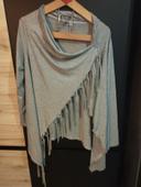 Poncho femme gris clair taille L