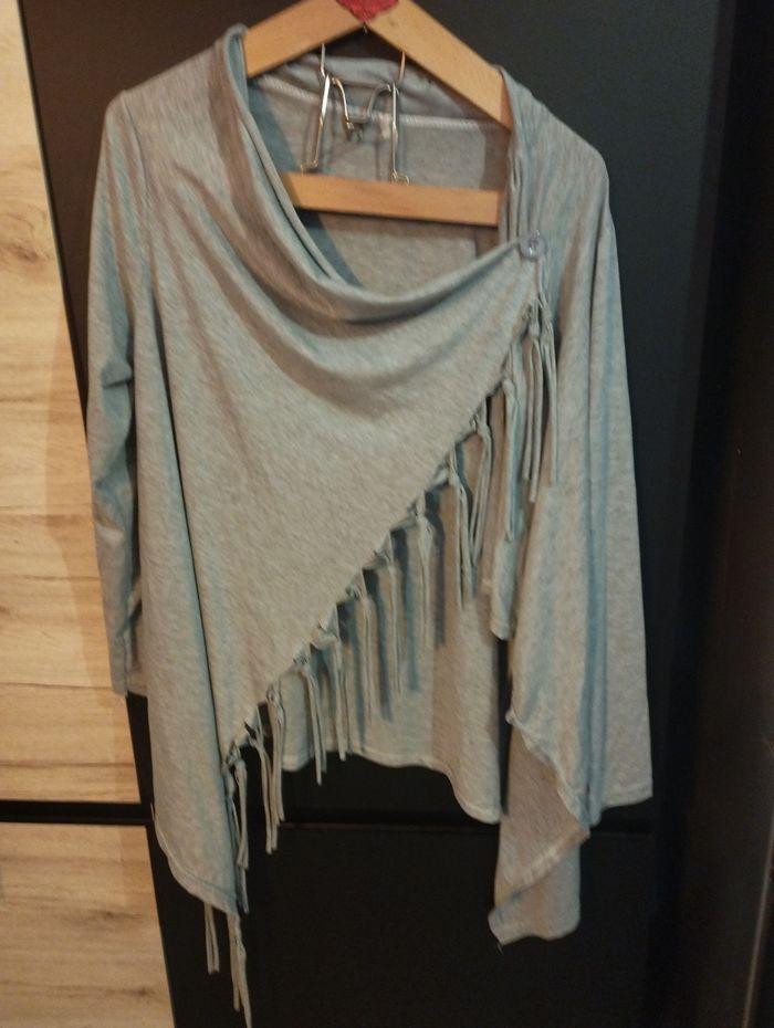 Poncho femme gris clair taille L - photo numéro 1