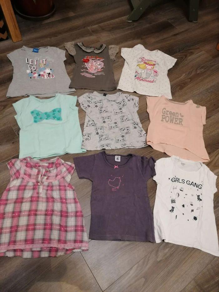 Lot 9 T shirt fille 4 ans - photo numéro 1