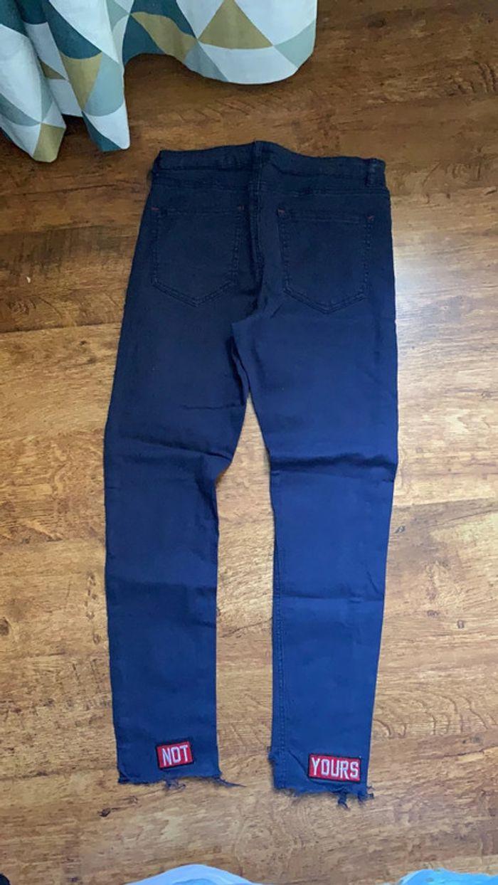 Pantalon skinny bleu marine à logo - photo numéro 5