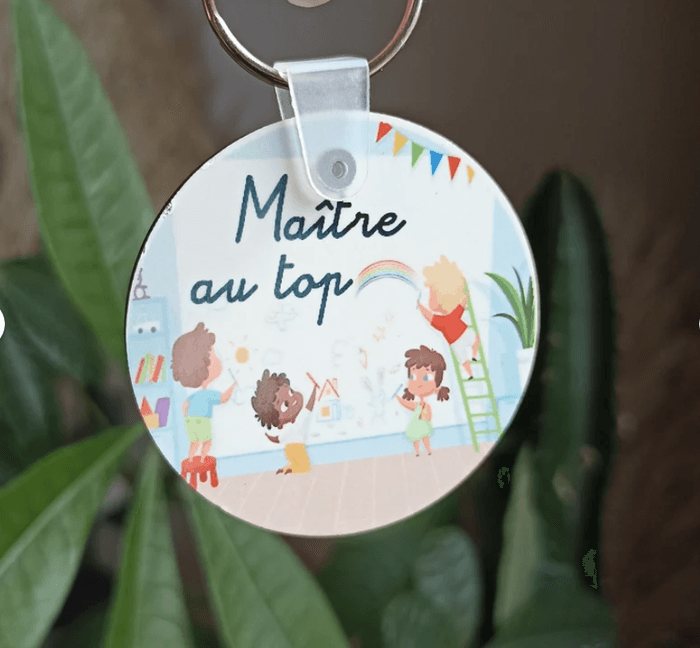 PORTE-CLÉS PERSONNALISÉ MERCI MAÎTRE _ CADEAU REMERCIEMENT MAÎTRESSE _ CADEAU FIN D'ANNÉE SCOLAIRE - photo numéro 3