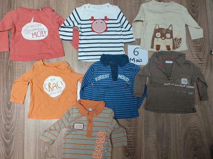 Lot de t-shirts à manches longues taille 6 mois