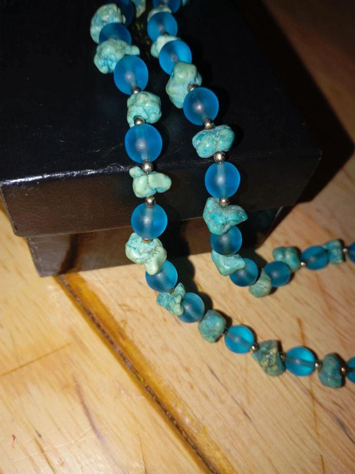 Collier turquoise perles bleues - photo numéro 2