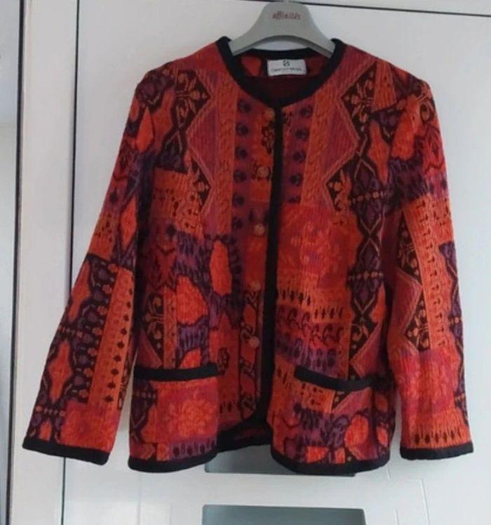 Gilet   veste rouge vintage - photo numéro 3