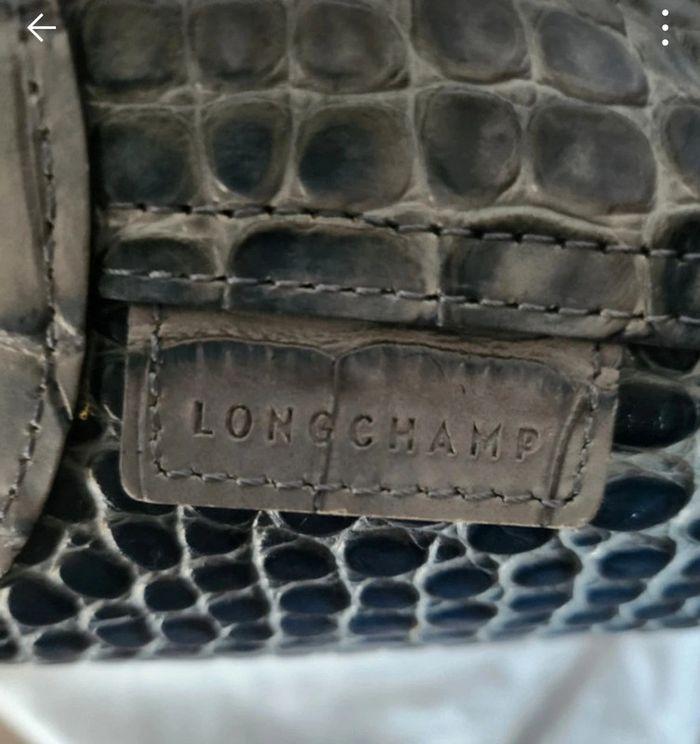 Sac Longchamp bleu effet croco - photo numéro 5