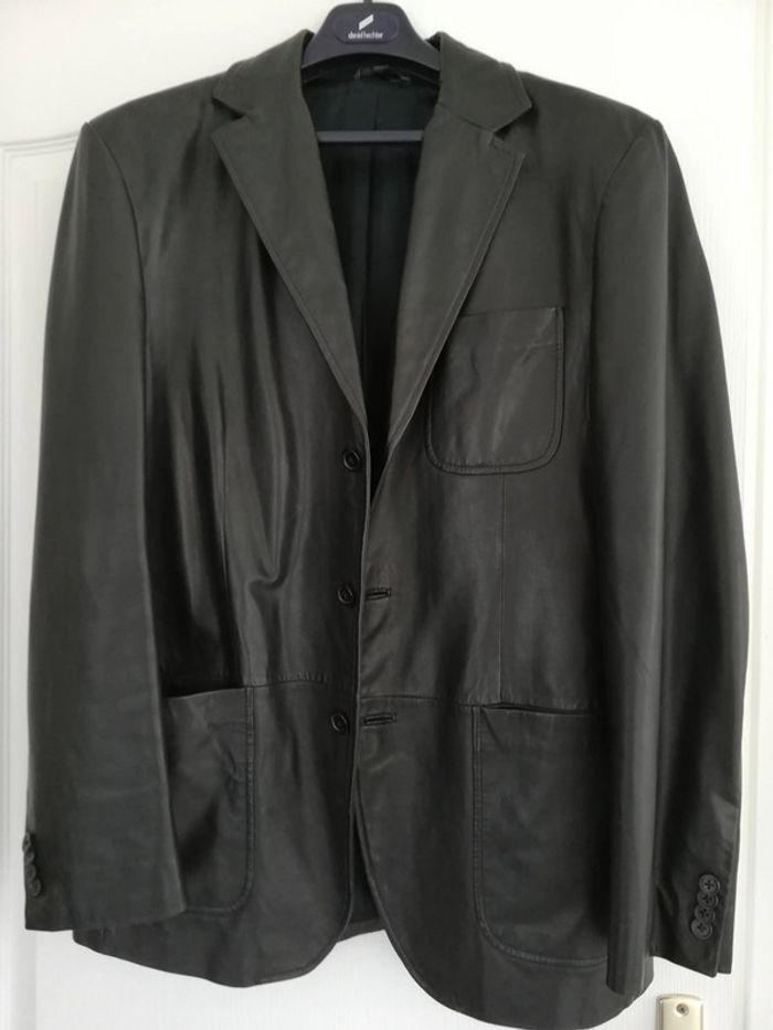 Veste en cuir noir Homme Mac Douglas - photo numéro 1