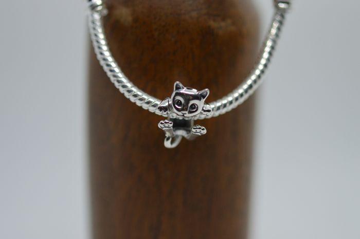 charm breloque chaton en argent - photo numéro 1