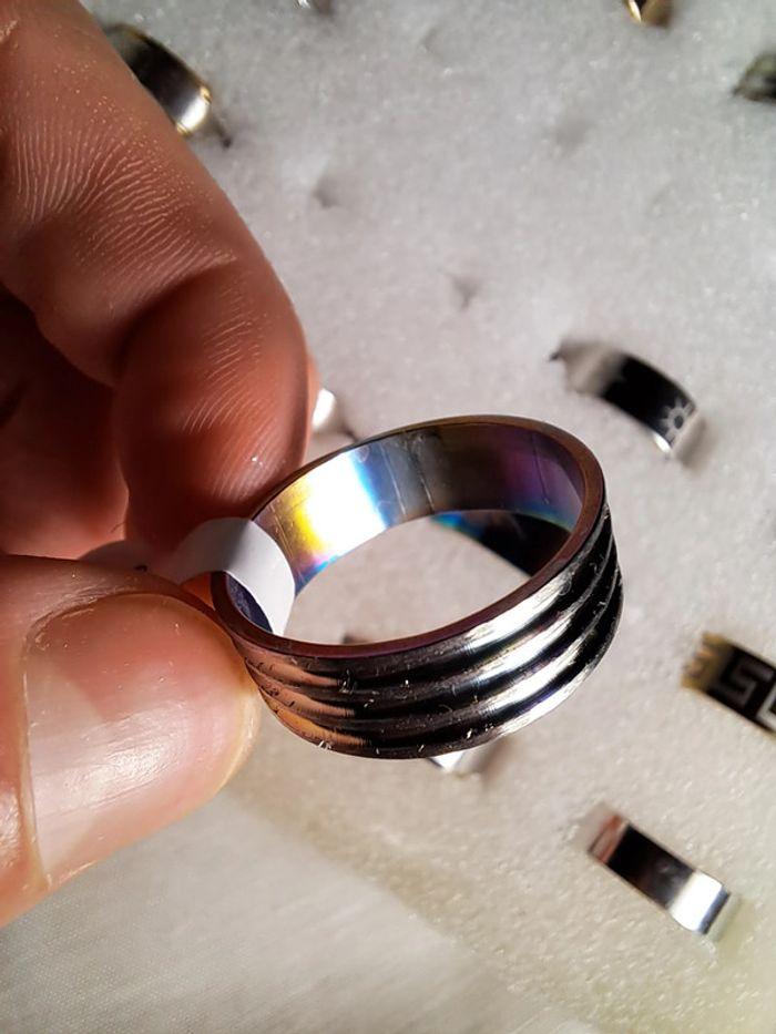 Bague acier inoxydable arc en ciel - photo numéro 1