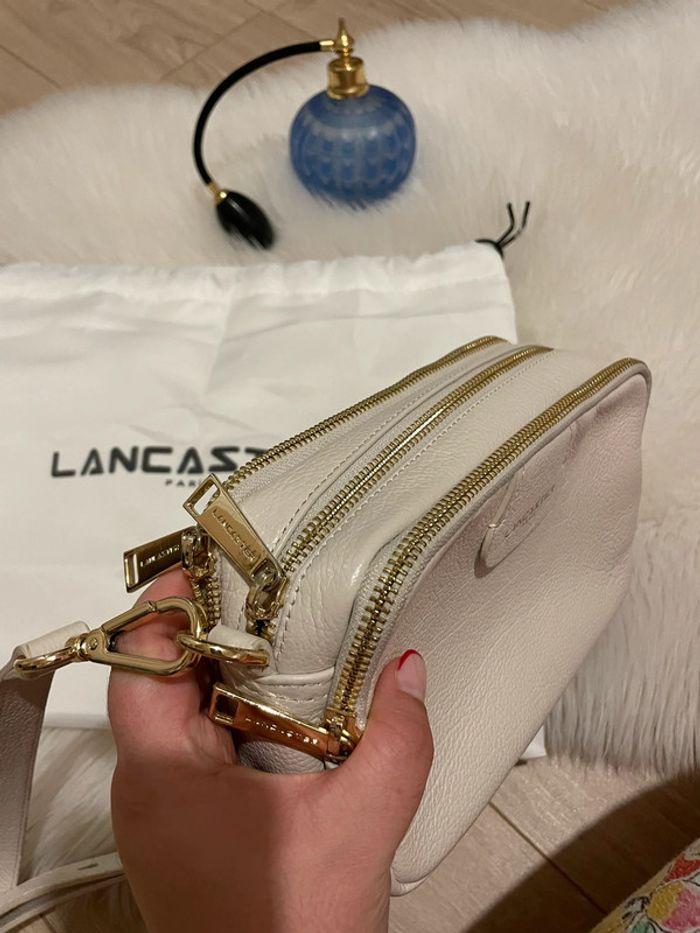 Sac Lancaster trotteur Dune cuir blanc cassé crème bandoulière cross body - photo numéro 9