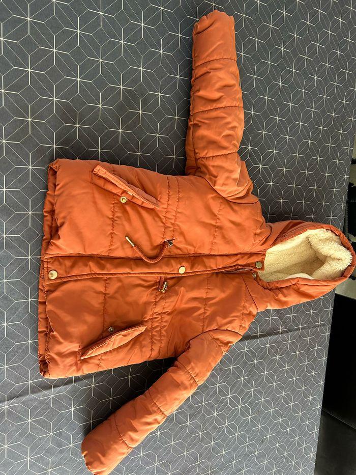 Manteau chaud à capuche corail/rose orange 6 ans - photo numéro 1