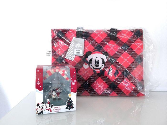 Ensemble Sac Disneyland holiday mickey + ornement Noël Disney NEUF - photo numéro 1