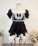 Robe noire style Cosplay Lolita maid cute Kawaii