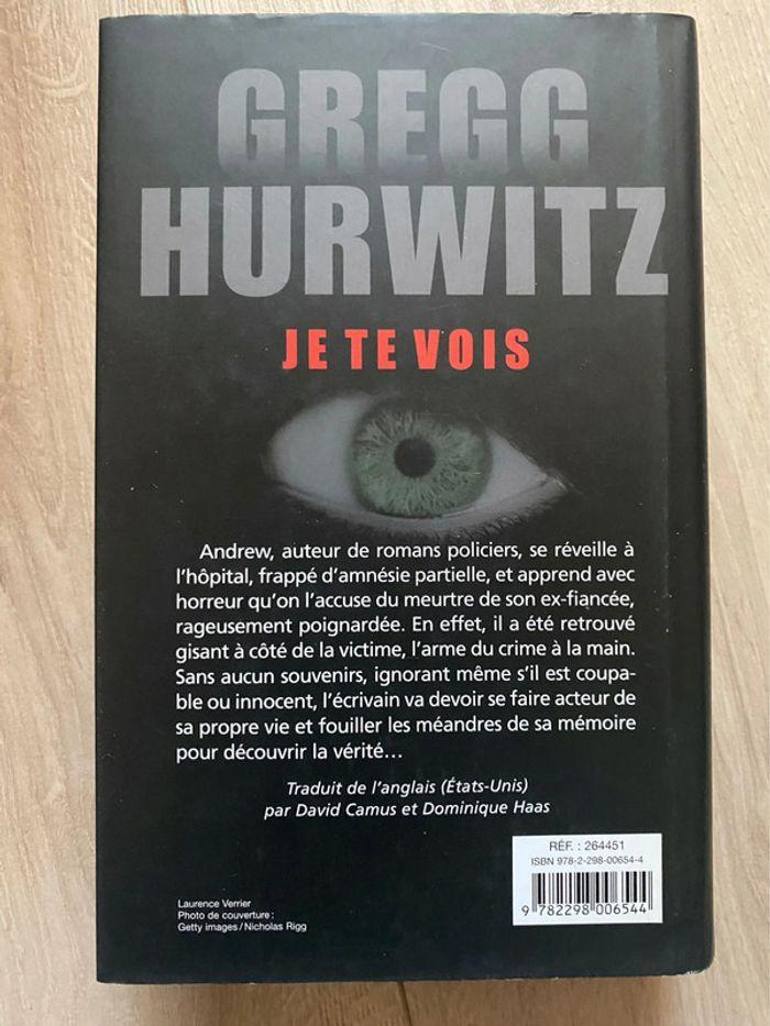 Livre Gregg Hurwitz Je te vois - photo numéro 2