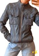 Blouson redskins cuir gris motard neuf