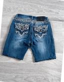 🩳 Short vintage brodé en jean  Bleu Taille XXS 🩳