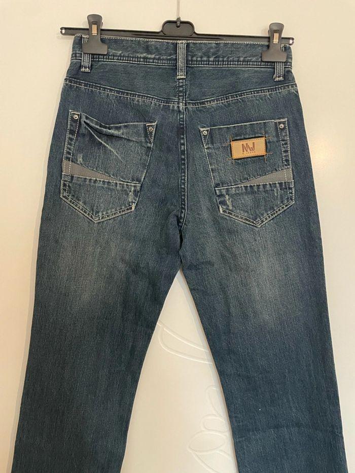 Jean bleu foncé taille haute coupe droit neuf meters bonwe taille XS - photo numéro 6