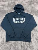 👕 Sweat à capuche Veste University Rare Vintage y2k 90s 2000s Whitman College Bleu Marine Taille L 👕