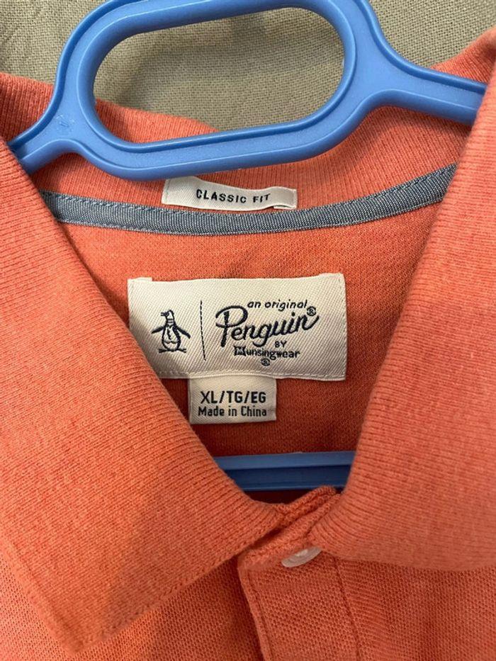 Polo à manches courtes orange corail coupe Classic fit neuf penguin taille XL - photo numéro 2