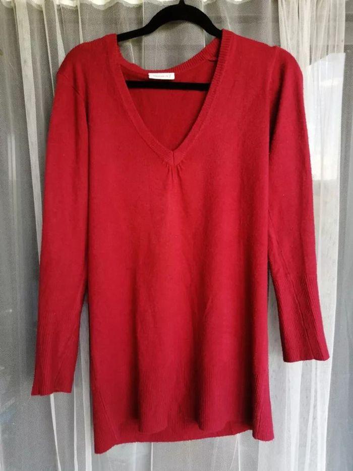 Pull long chaud, rouge, col V, Yessica, C&A, L - photo numéro 7