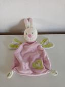 Doudou lapin rose sauthon 24 cm