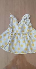 Robe à pois jaune - 3 mois