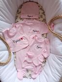 Ensemble complet rose pyjama 5 pièces 100% coton à personnaliser