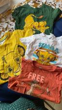 Lot 5 tee shirt Simba 24mois