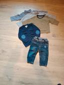 Lot 12 mois t-shirt jean gilet