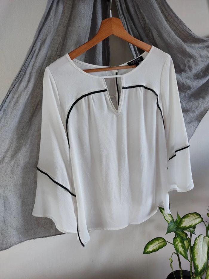 Blouse fluide blanc crème • 38 • Morgan - photo numéro 1