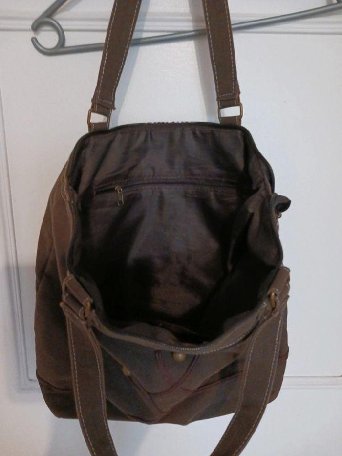 Sac neuf marron en toile - photo numéro 3