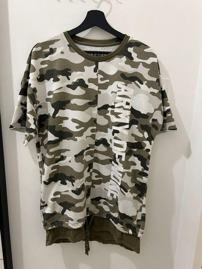 T-shirt militaire oversize pull and bear - photo numéro 1