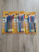 Lot de 6 stylos 4 couleurs et 15 stylos bic cristal