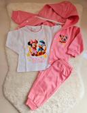 Gilet a capuche,haut manches longues et pantalon rose et blanc Minnie et Donald/AC Criaçoes-6mois