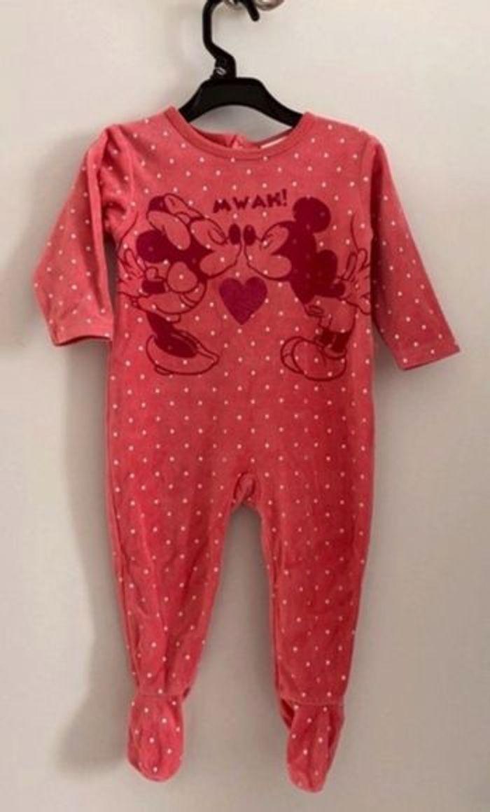 Pyjama grenouillère velours rose 12 mois Disney - photo numéro 1