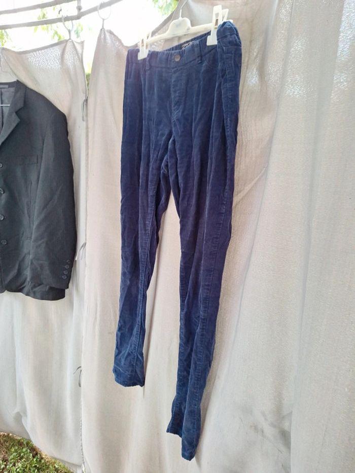 Pantalon velours bleu 38/40 - photo numéro 1