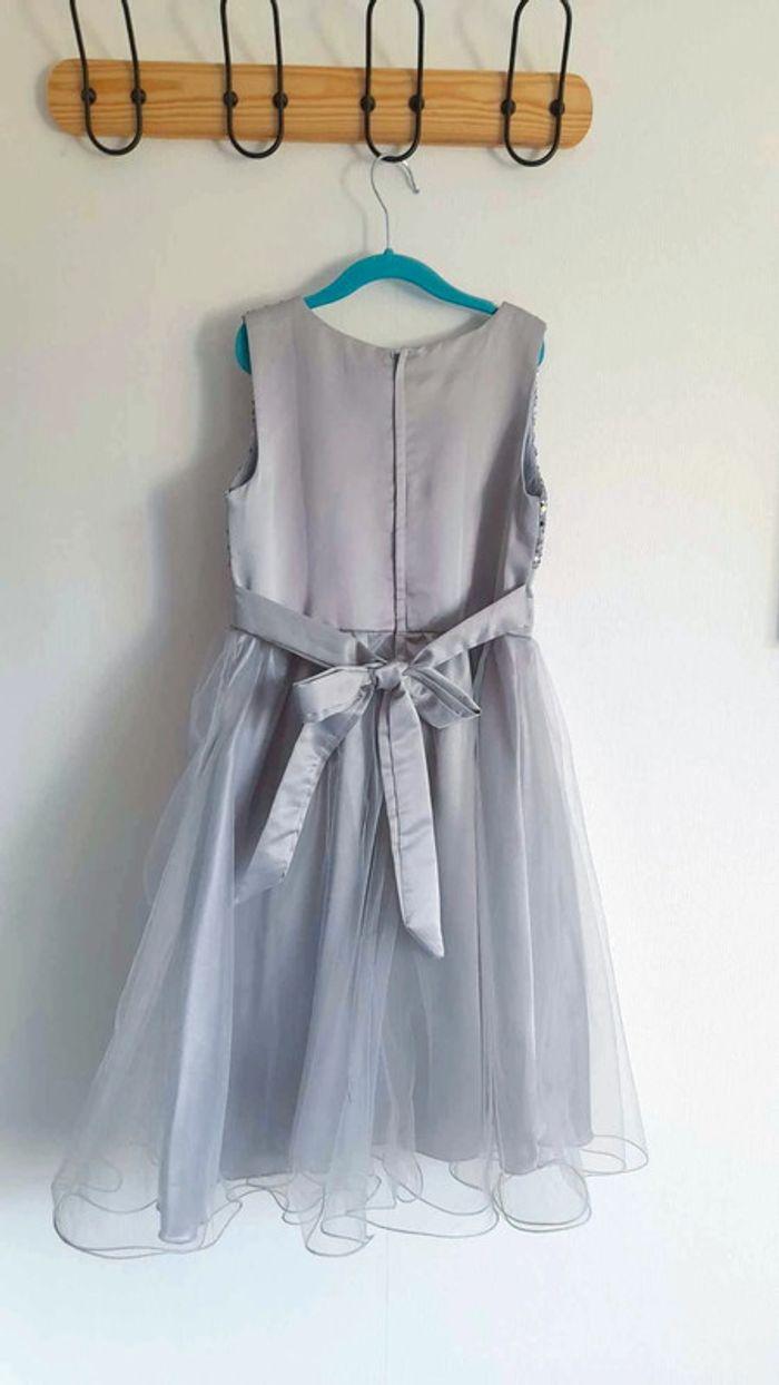 Robe de fêtes et cérémonie grise argentée 8/9 ans - photo numéro 5