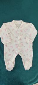 Pyjama blanc et rose neuf 0/3 mois motif adorable baby