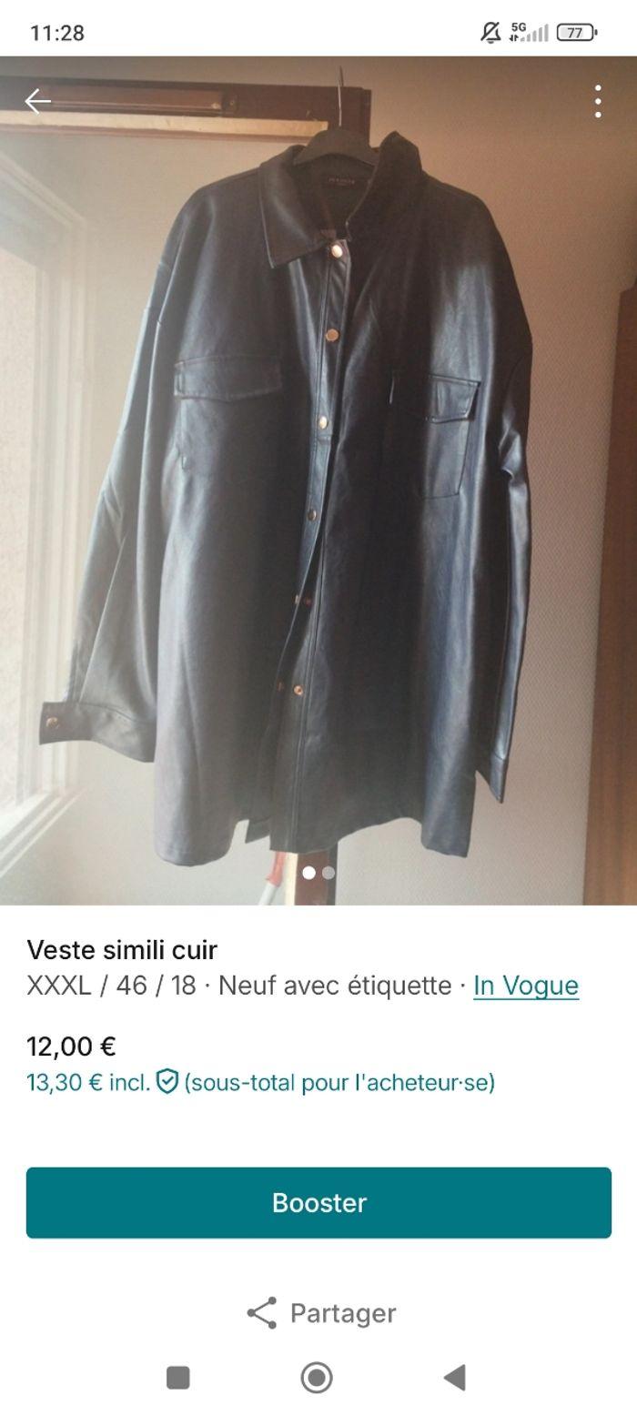 Veste ou chemise simi cuir - photo numéro 2