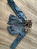 Veste en jean avec fausse fourrure  3/4 ans