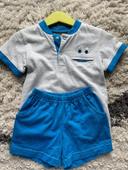 Ensemble estival rigolo T-shirt + short en 100% coton