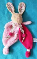 DOUDOU PLAT LAPIN ROSE POUPI - BABY NAT