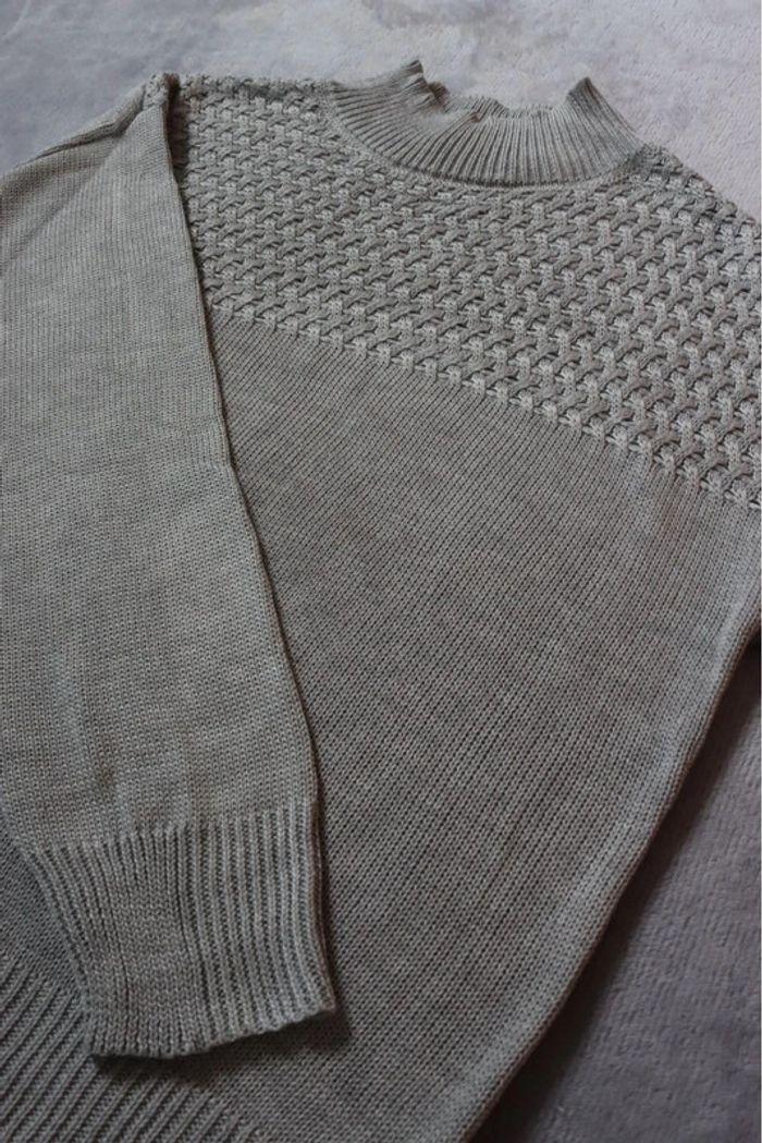 Pull col montant torsadé gris shein taille S 36 neuf - photo numéro 2