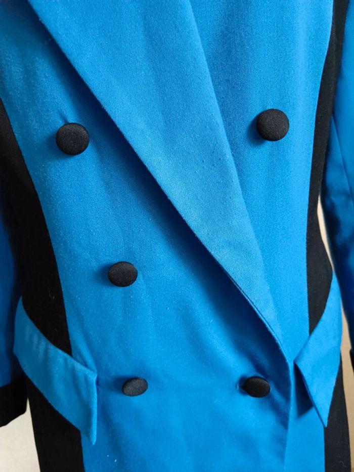 Blazer vintage taille 40 bleu et noir - photo numéro 3