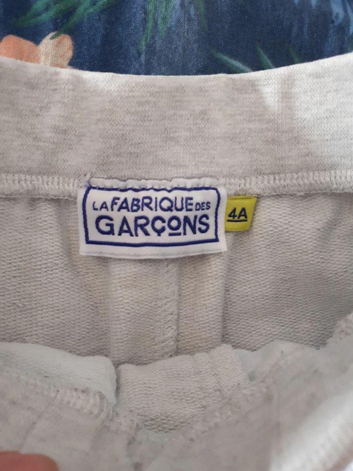 Short garçon gris clair bleu La Fabrique des Garçons 4 ans - photo numéro 3