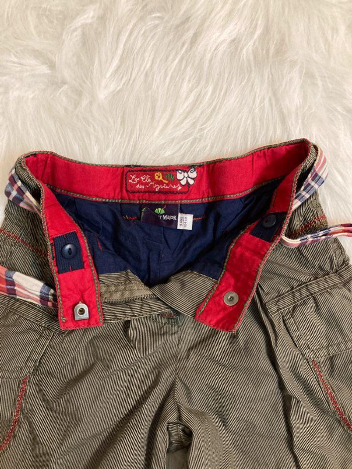 short jupe culotte rayés avec ceinture en tissu fille 4ans <•sergent major> - photo numéro 6